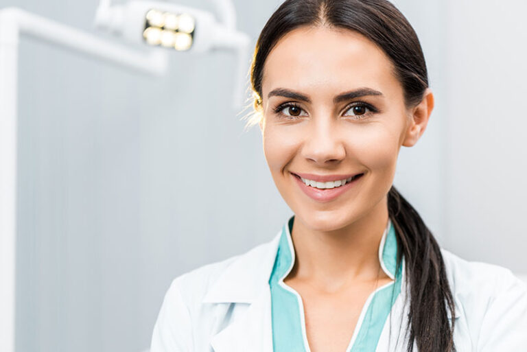Dentist smiling