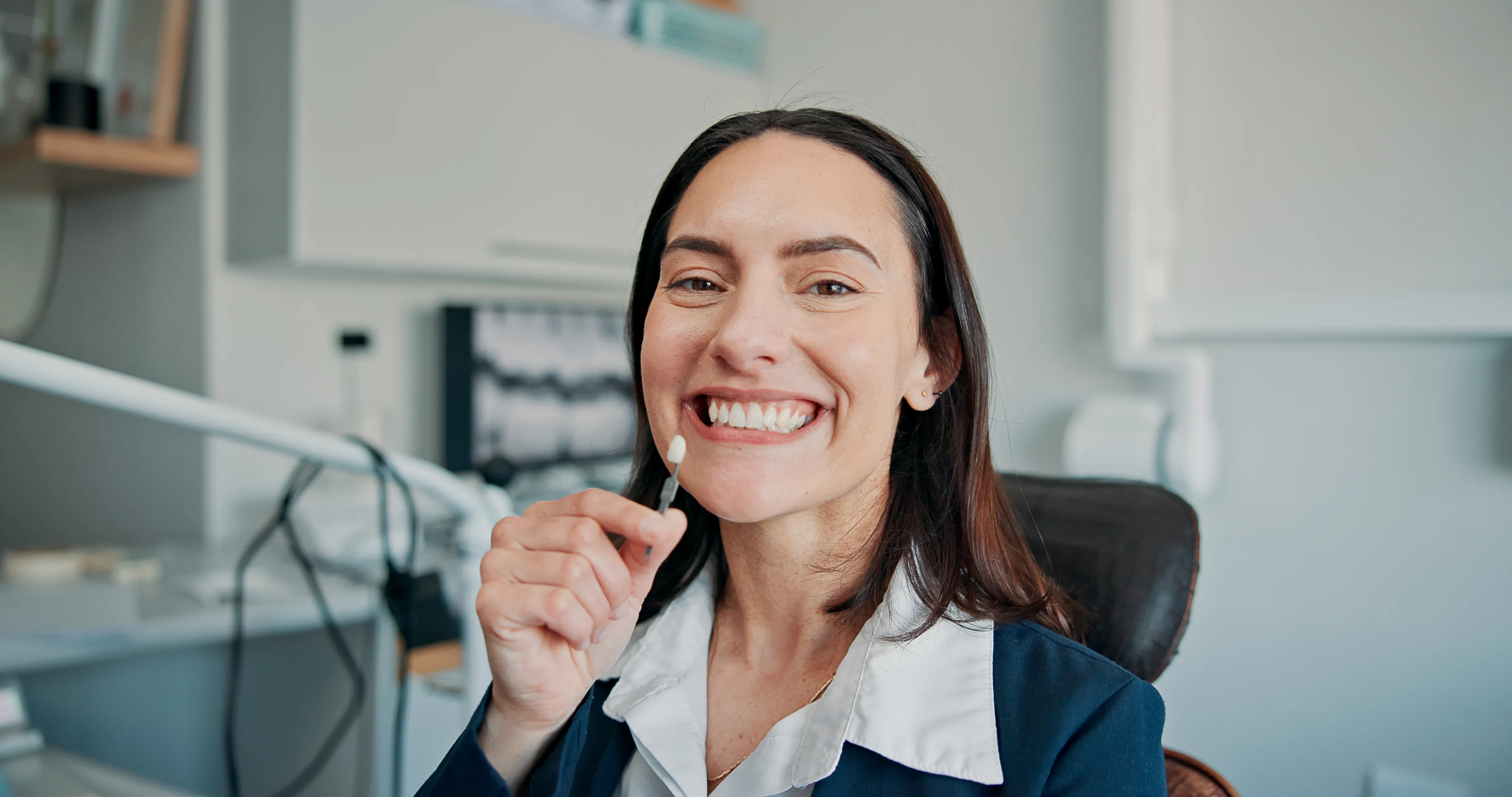 A bright, even smile created with dental veneers